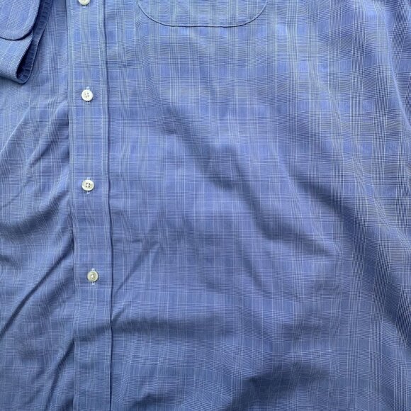 Brooks Brothers Long Sleeve Button Up Shirt Mens 16.5 32/33 Blue Check Cotton - Picture 10 of 11
